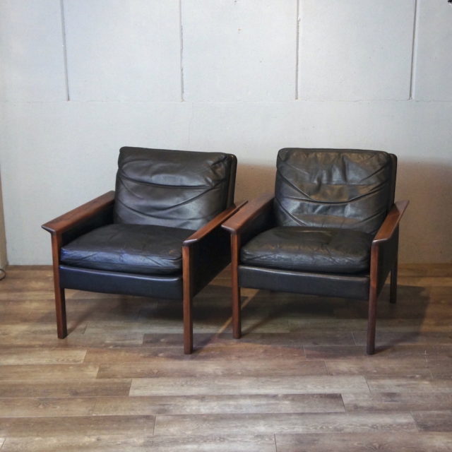 Denmark C.S.Møbler “Hans Olsen” Design Rosewood × Leather 1P Sofa