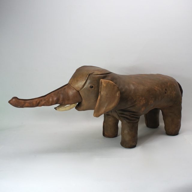 60’s England Vintage Leather Animal “Elephant” Stool