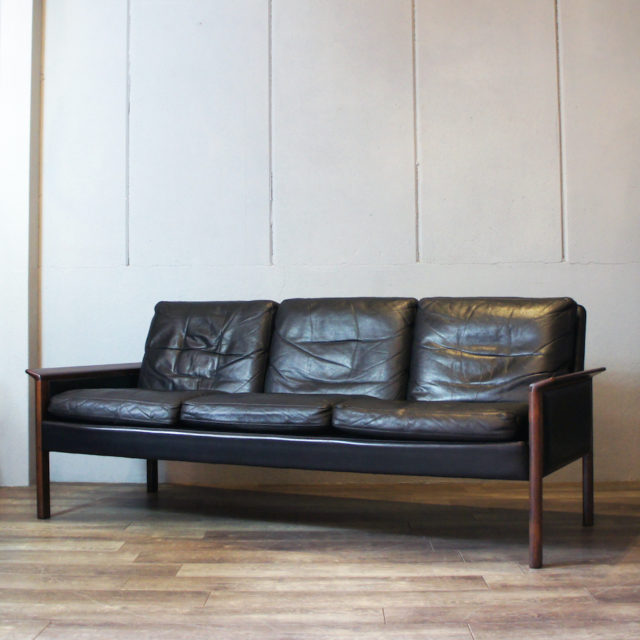 Denmark C.S.Møbler “Hans Olsen” Design Rosewood × Leather 3 Seater Sofa