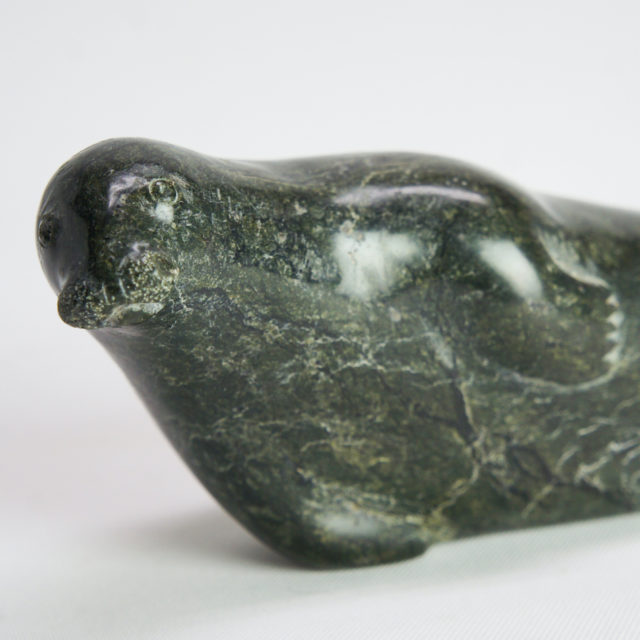 INUIT/ESKIMO Soapstone Art Sculpture “Seal” by Pauloosie Adamie