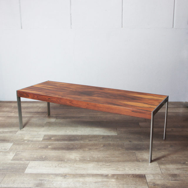 70’s Uk “Merrow Associates” Brazilian Rosewood & Chrome coffee Table