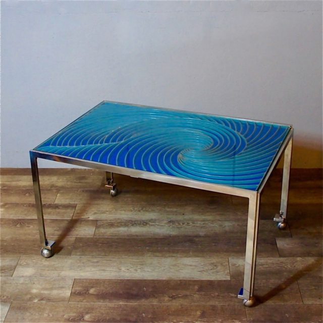 One Off Made Metal Art “Whirlpool / うず潮” Table