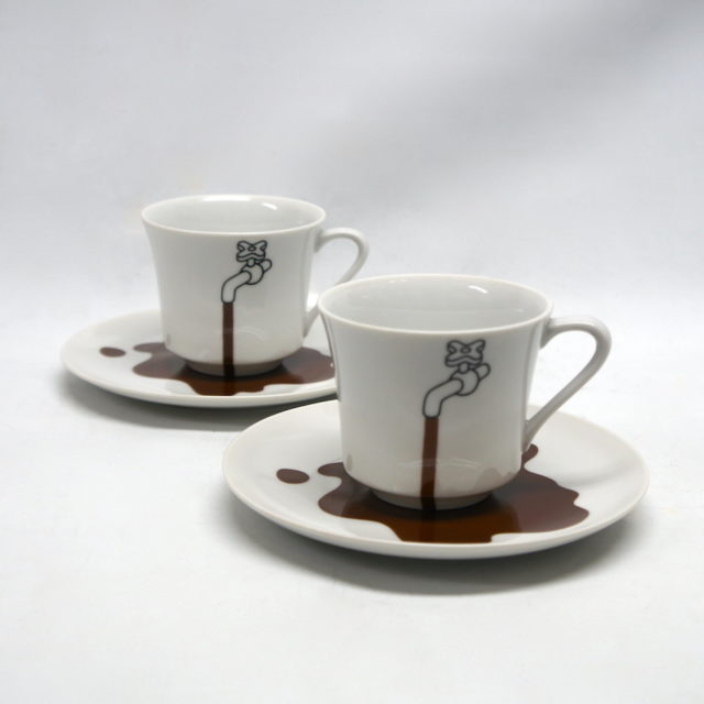 1973年 福田繁雄 デザイン “松屋銀座 珈琲カップ＆ソーサー”