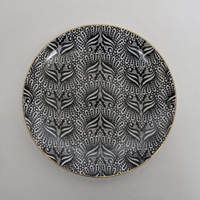 70’s “SEYEI / 瀬栄陶器” モノトーン サイケデリック プレート