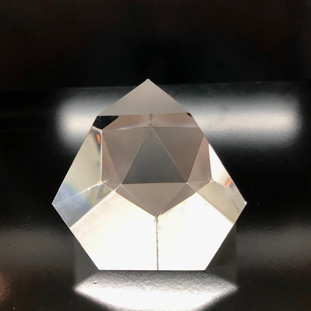 “Steuben” Crystal Octron Prism Sculpture by “Lloyd Atkins”