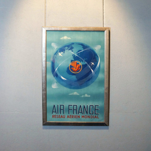 1949 “Air France” ＜Reseau Aerien Mondial World＞ Original Vintage Poster