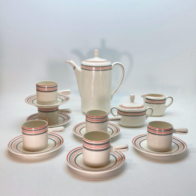 50’s Czech Pottery Coffee Service 15 Piece Set for “Bullocks Wilshire”