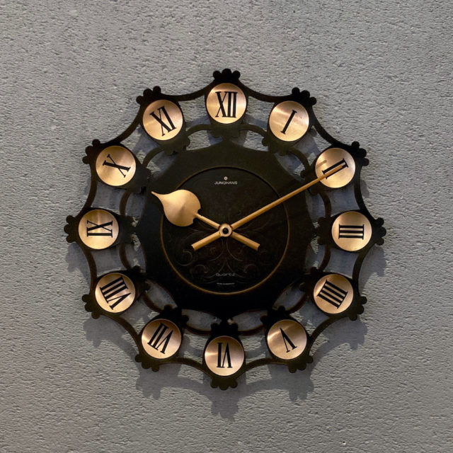 60’s W-Germany “JUNGHANS” Classic Iron Face Hanging Clock