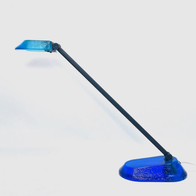Italy Vintage Blue Glass Shade Desk Light