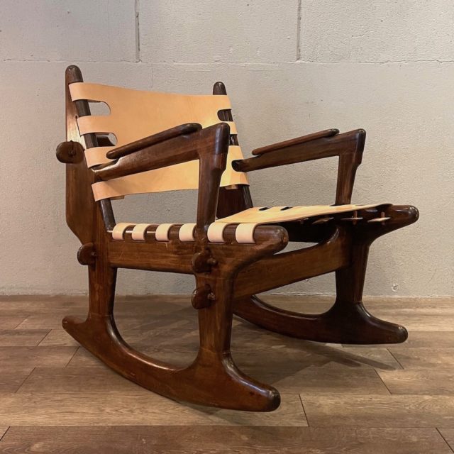 60’s Ecuador “Angel Pazmino” Rocking Arm Chair for “Muebles de Estilo”