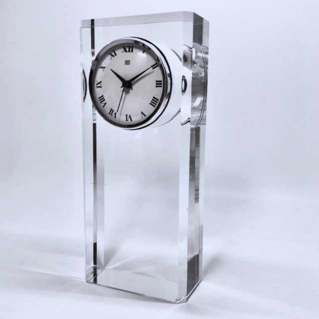 80’s Italy “Felice Antonio Botta” Lucite Table Clock