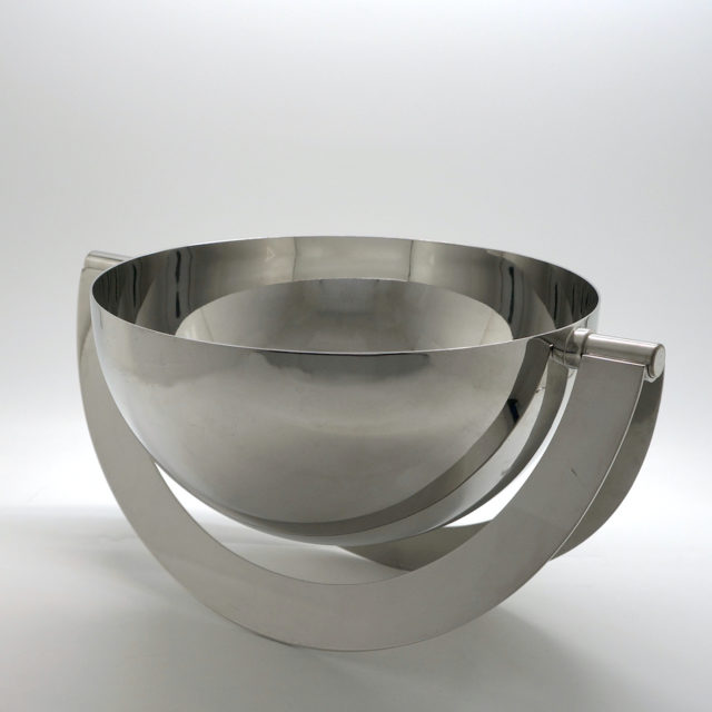 1985 Italy “Giuliano Malimpensa” Design Silver Plated Pendulous Bowl for “Mesa”