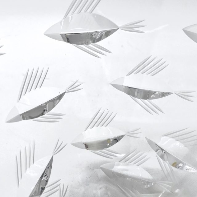 Sweden “Goran Warff” Design Cut Crystal Bowl for “Kosta Boda”