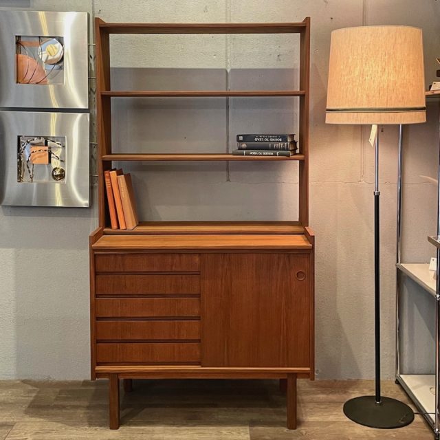 60’s Sweden Teak Open Back Bureau Shelf