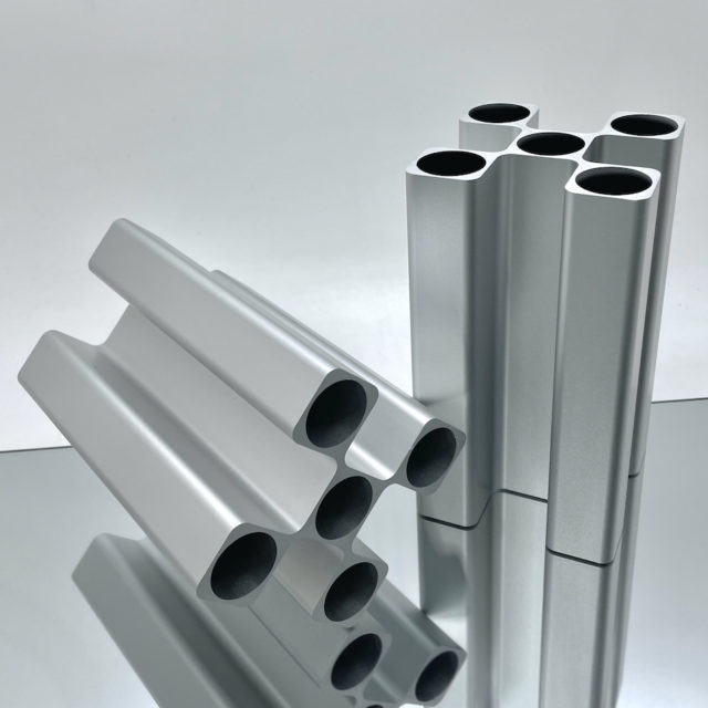 France “PRESSE CITRON” Solid Aluminium Objet Vase “PIXEL” 2Piece Set