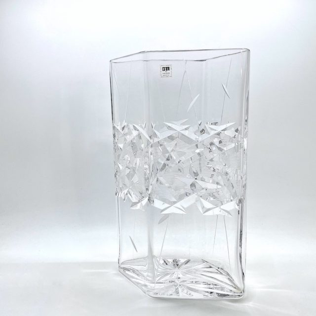 Italy “Mario Cioni & C” Geometric Cut Crystal Vase “Sinfonia”