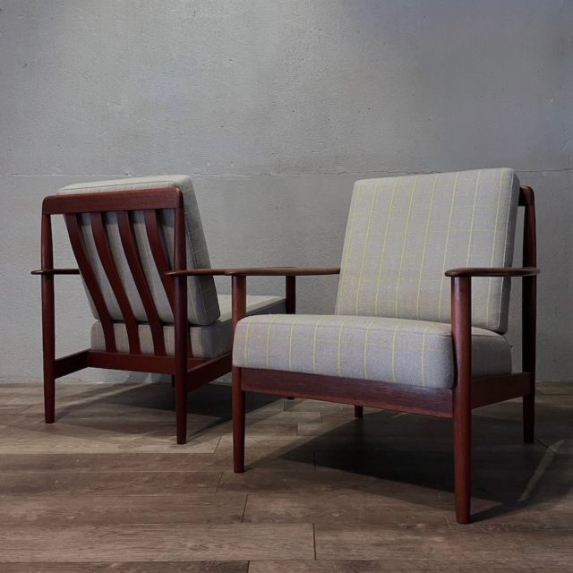 60’s Denmark Teak x Fabric Easy Chair (Grete Jalk PJ 56 Stayle)