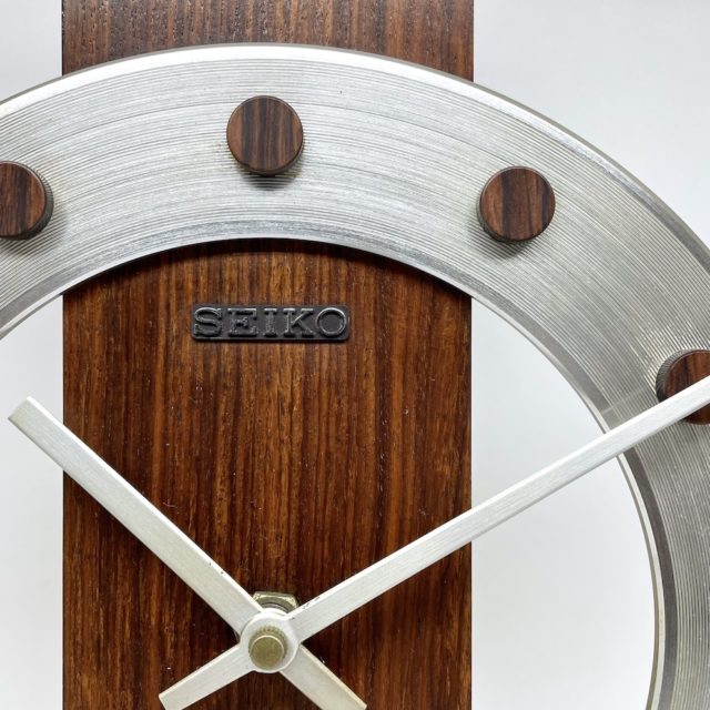 70’s “SEIKO” Rosewood × Aluminium Ring Wall Clock