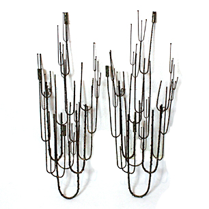 Cast Iron Tree Branch Hanging Sculpture-Pair