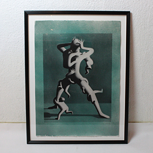 1985 Mark Kostabi 「Climbing Green」 Silkscreen