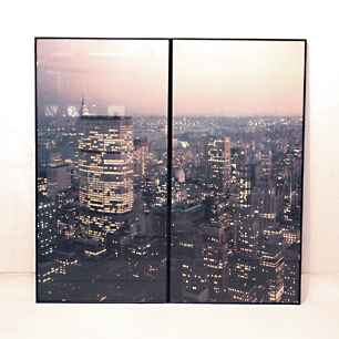 NY Night View Photo Flame Set