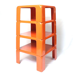 1967 Italy “Mario Bellini” C&B Quattro(4) Gatti Stacking Shelf & Nesting Table