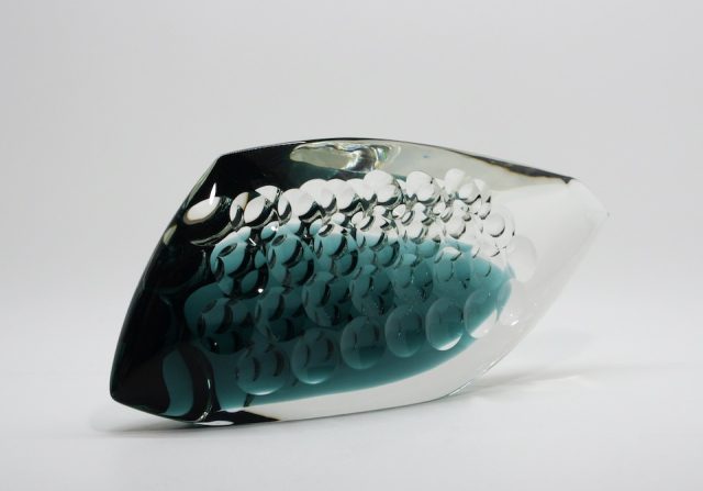 Cezch “EXBOR” Glass Fish Sculpture by “René Roubíček”