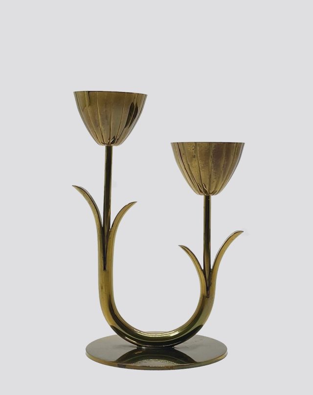 60’s Sweden “Gunnar Ander” Design Brass Candle Stand for “Ystad-Metall”