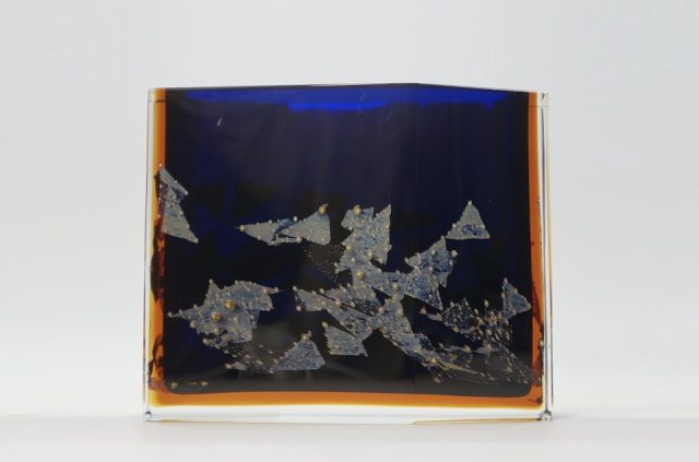 60’s Czech “Pavel Hlava” Hexagonal Glass Vase for “EXBOR”