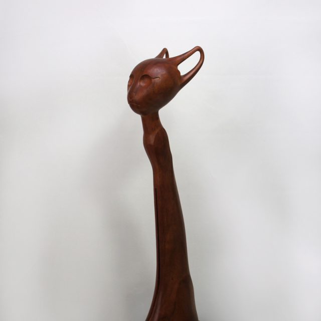 在銘 木彫作品 「犬守」