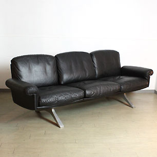 Swiss “de Sede” Vintage Leather 3P Sofa
