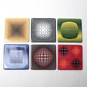 Victor Vasarely Art Collection Coaster 1~6