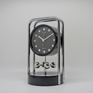 80’s SEIKO Modern Design Rolling Mobile Table Clock