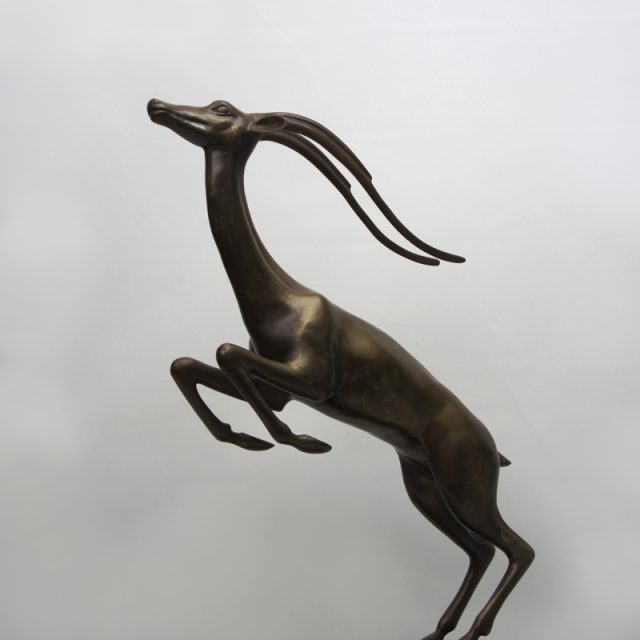 Hollywood Regency Style “Impala” Brass Statue
