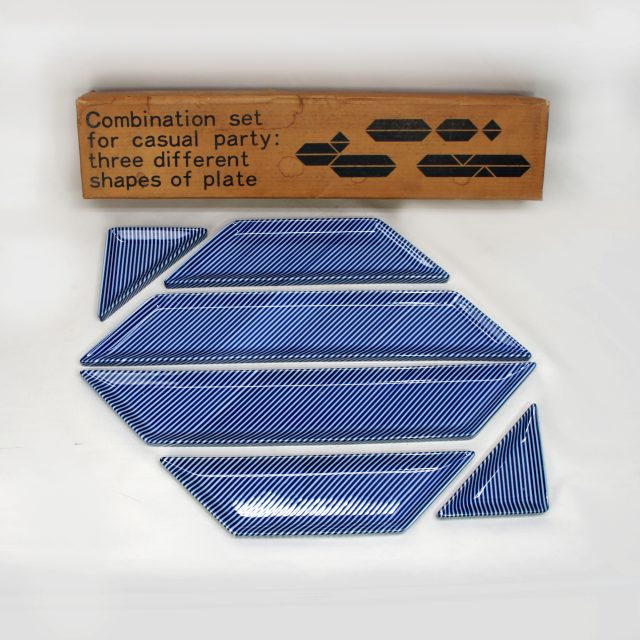 白山陶器 森正洋デザイン「A型6点パーティーセット/ブルーストライプ」