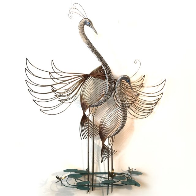 “Curtis Jeré” Crowned Crane Bird Wall Sculpture