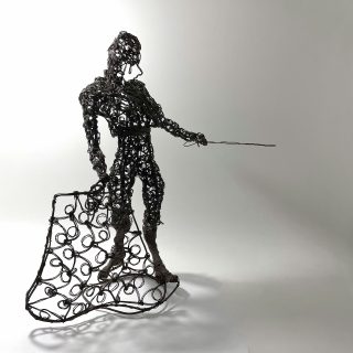 Spain Vintage Twisted Steel Wire Art 「Matador」Sculpture