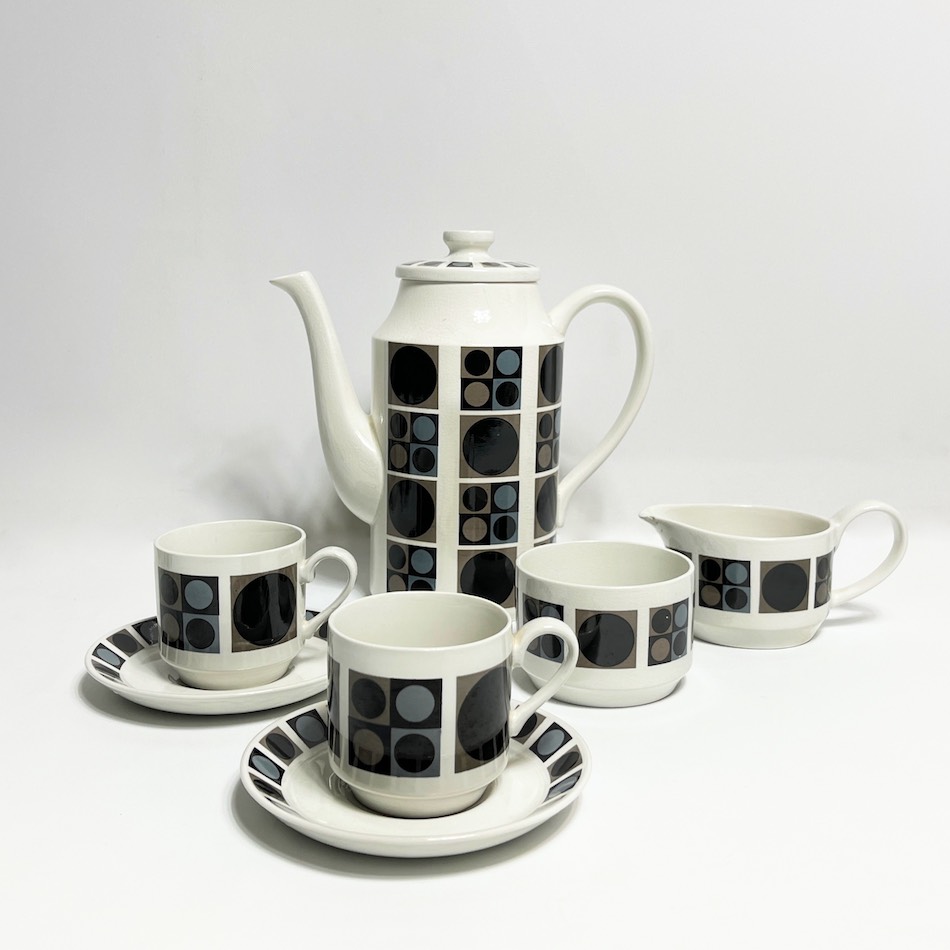 60’s Vintage England “Barbara Brown” Design Cafe Set「FOCUS」for “Midwinter”