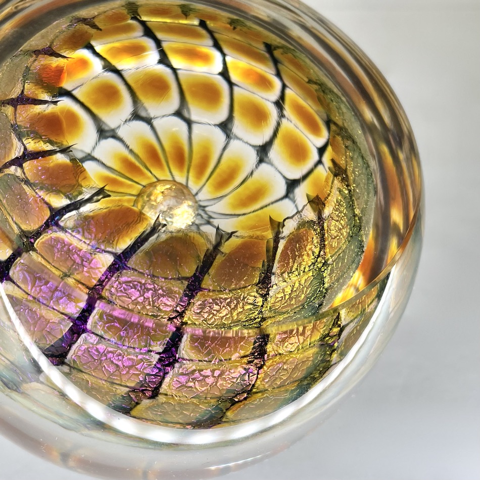 “Tom Philabaum”「Reptilian Series」 Iridescent Art Glass Sculpture