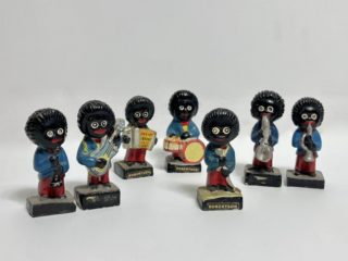 70's England "Robertson's" Mascot Pottery Figure「Musician Golly」 7-Piece Set