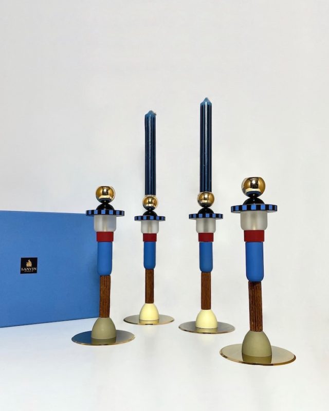 90s “Maison LANVIN” Candlesticks「totem」Pair Set by “Hilton McConnico”