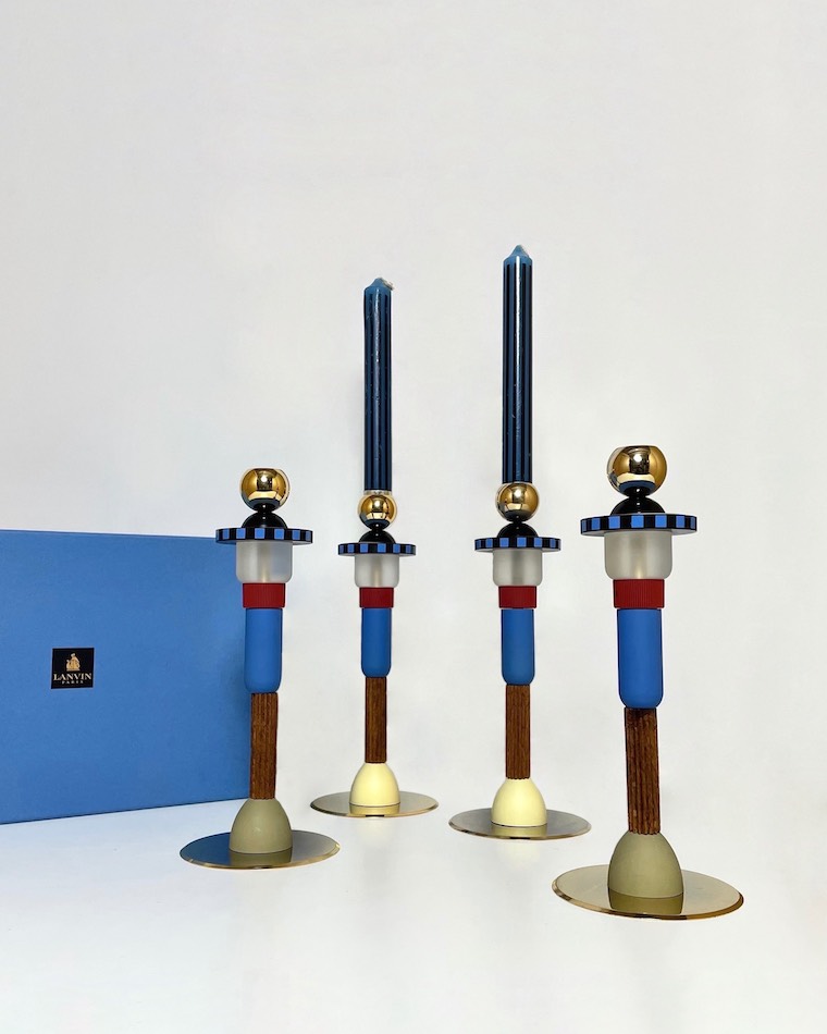 90s “Maison LANVIN” Candlesticks「totem」Pair Set by “Hilton McConnico”