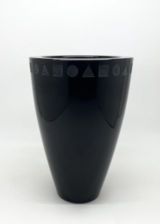 80s Herman Miller Designer "Ward Bennett” Design「SENGAI / 仙厓」 Image  Black Crystal Vase with for "SASAKI Glass”