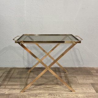 Italy Vintage Solid Brass Folding Tray Table 