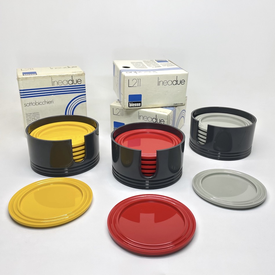 80’s Italy “Pino Spagnolo” Design Coaster Set for “biesse”